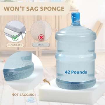 E1F1NN DOT Toddler Booster Seat for Dining Table, Portable Kids Booster Seat with Safety Buckles, High Cushion for Travel with Non-Slip Bottom (Gray)