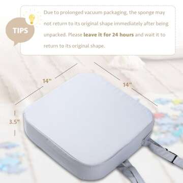 E1F1NN DOT Toddler Booster Seat for Dining Table, Portable Kids Booster Seat with Safety Buckles, High Cushion for Travel with Non-Slip Bottom (Gray)