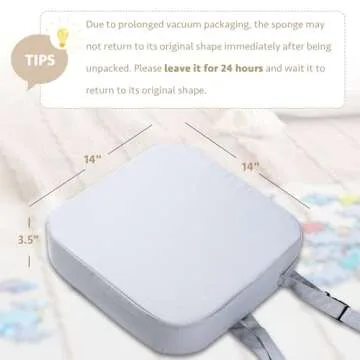 E1F1NN DOT Toddler Booster Seat for Dining Table, Portable Kids Booster Seat with Safety Buckles, High Cushion for Travel with Non-Slip Bottom (Gray)