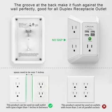 QINLIANF Surge Protector with USB Charging Ports