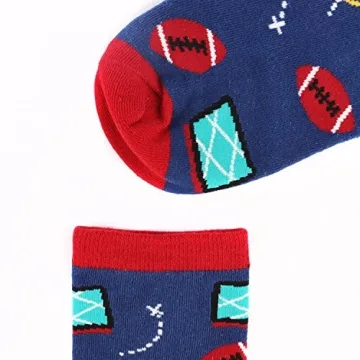 Cool Football Socks for Boys 8-12 | 5 Fun Pairs