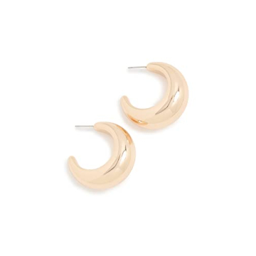 SHASHI Gold Tsuki Hoops Elegant Post Closure Earrings