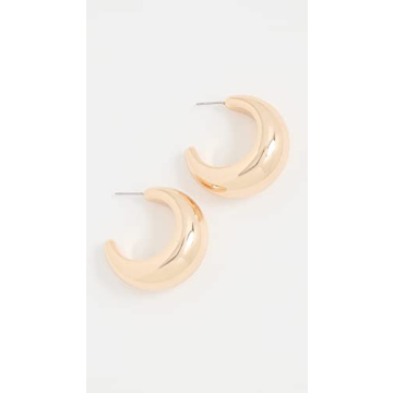 SHASHI Gold Tsuki Hoops Elegant Post Closure Earrings