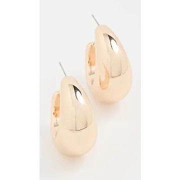 SHASHI Gold Tsuki Hoops Elegant Post Closure Earrings