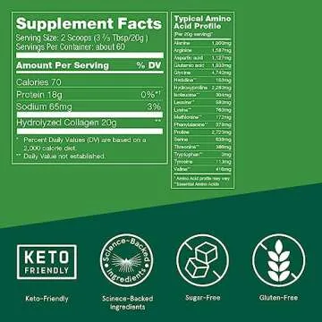 Bulletproof Unflavored Collagen Peptides Powder, 42.3 Ounces, Grass-Fed Collagen Protein and Amino A...