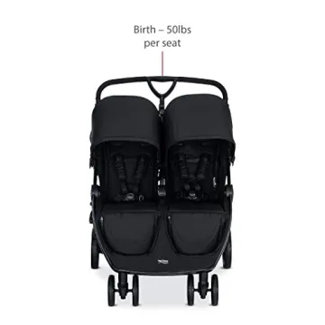 Britax B-Lively Double Stroller - Lightweight & Easy to Fold