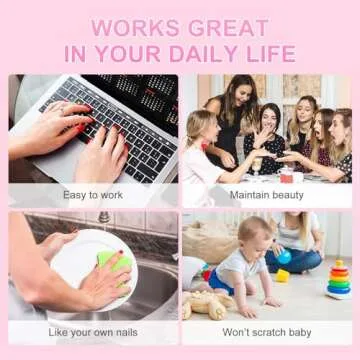 3D Bling Extra Long Fake Nails for Women - Stunning Design