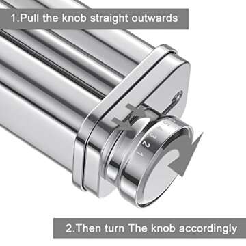 Pasta Maker Attachment for KitchenAid Stand Mixer, Includes Pasta Sheet Rollar, Spaghetti Cutter, Fettuccine Cutter, Stainless Steel Pasta Attachment Sets by InnoMoon