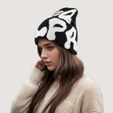 Tsalei Y2K Graphic MEA Culpa Beanie Double-Layer Cool Graphic Beanie Knitted Hat, Streetwear MEA Des...