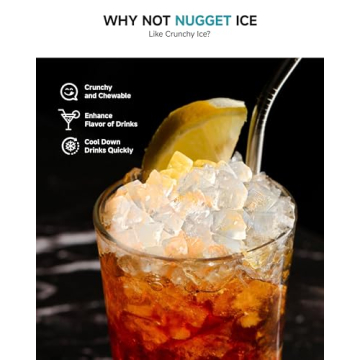 EUHOMY Commercial Nugget Ice Maker – 70 lbs/Day, Self-Cleaning & Compact Design