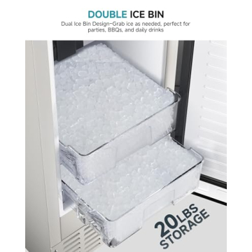 EUHOMY Nugget Ice Maker Machine - 70Lbs/Day, Compact & Efficient