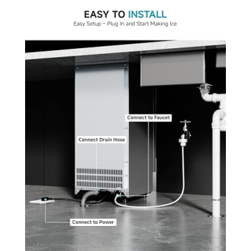 EUHOMY Nugget Ice Maker Machine - 70Lbs/Day, Compact & Efficient