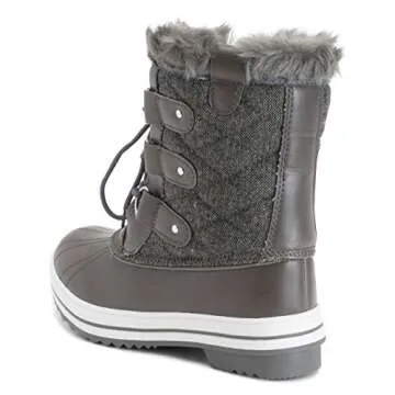 POLAR Womens Snow Boot Quilted Short Winter Snow Rain Warm Waterproof Boots - 10 - GRT41 YC0036
