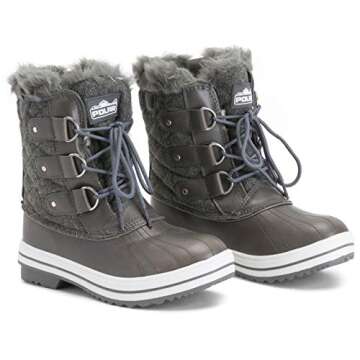 POLAR Womens Snow Boot Quilted Short Winter Snow Rain Warm Waterproof Boots - 10 - GRT41 YC0036