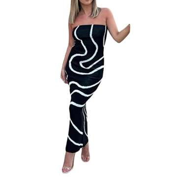 Faretumiya Tube Maxi Dress for Women - Strapless & Chic