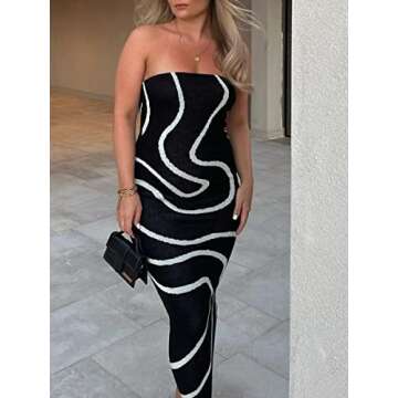 Faretumiya Tube Maxi Dress for Women - Strapless & Chic