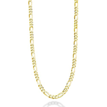 Miabella Gold Over Sterling Silver Figaro Chain Necklace