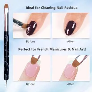 Professional French Nail Brush with Dotting Tool