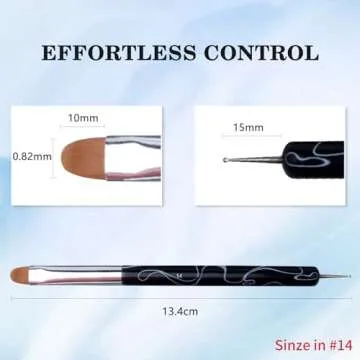 Professional French Nail Brush with Dotting Tool