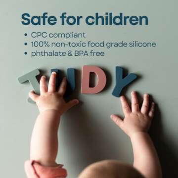 RayPlay Food-Grade Silicone Uppercase ABC Magnetic Alphabet Letters - 26 PCS Educational Multicolor Alphabet Fridge Magnets for Toddlers 1-3 - Magnetic Letters for Classroom Learning