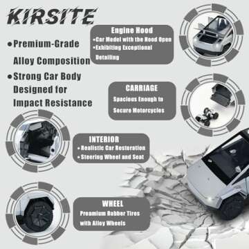 FUBARBAR Cyber Truck Toy - 1:24 Diecast Pickup Toy