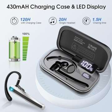 Atheewon Bluetooth Headset | 120Hrs Talk Time | Noise Cancellation