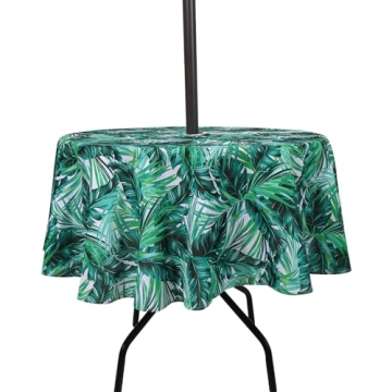 SUQ I OME Round Patio Tablecloth with Umbrella Hole – Perfect for Outdoor Gatherings!