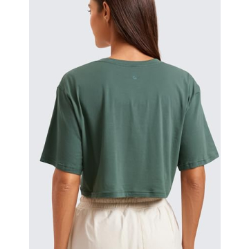 CRZ YOGA Pima Cotton Crop Top for Women