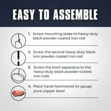 Copper Standing Bird Feeder and Bath Bowl for Outdoors