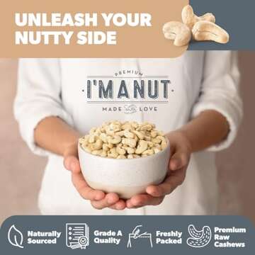 Premium Raw Cashews - Non-GMO, Gluten-Free, Unsalted Snack