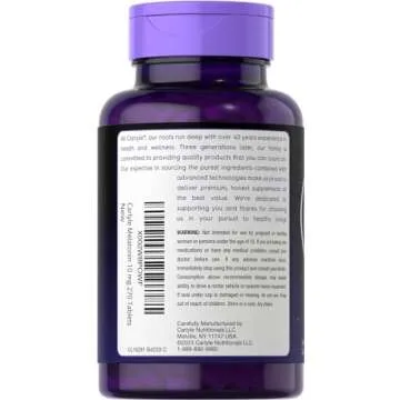 Carlyle Melatonin 10mg Tablets with L-Theanine - 270 Count