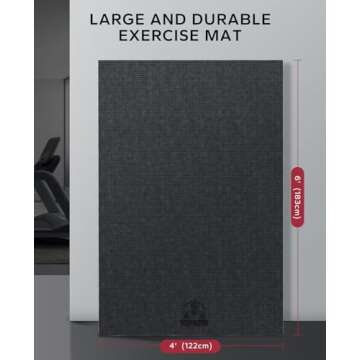 HAPBEAR Extra Large Exercise Mat-7'x5'/6'x4'x8mm(1/3 inch), Non-Slip, Ultra Durable, Thick Workout M...