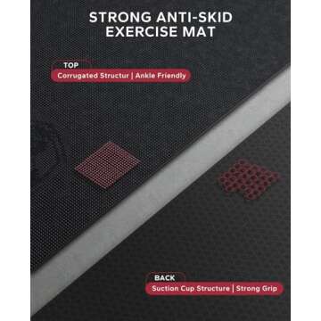 HAPBEAR Extra Large Exercise Mat-7'x5'/6'x4'x8mm(1/3 inch), Non-Slip, Ultra Durable, Thick Workout Mats for Home Gym Flooring Cardio, Yoga Mats for Fitness, High-Density Exercise Mat, Shoes-Friendly