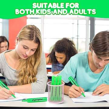 Qilery 30-Pack Chisel Tip Highlighters in Green