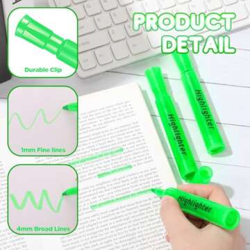 Qilery 30-Pack Chisel Tip Highlighters in Green