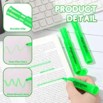 Qilery 30-Pack Chisel Tip Highlighters in Green