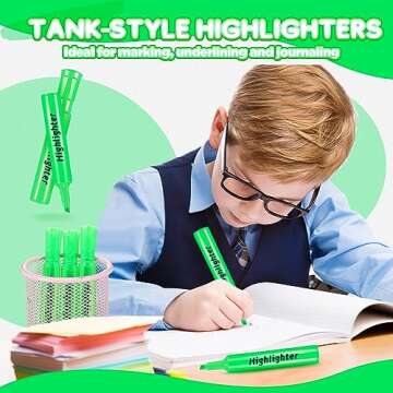 Qilery 30-Pack Chisel Tip Highlighters in Green