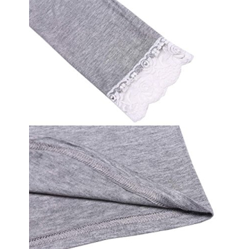 Ekouaer Women's Lace-Trimmed Pajama Set Grey XS-XL
