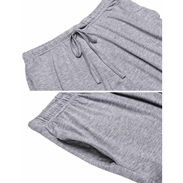 Ekouaer Women's Lace-Trimmed Pajama Set Grey XS-XL