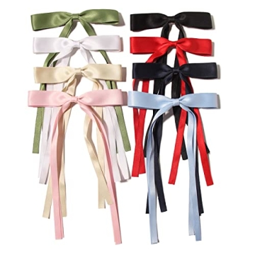 Stylish LFOUVRE Long Tail Bow Hair Clips for Women