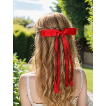 Stylish LFOUVRE Long Tail Bow Hair Clips for Women