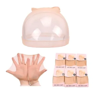 Ecojunmi Ultra-thin HD Wig Caps for Women Men, 12 Pcs Invisible HD Stocking Caps for Lace Front Wig,...