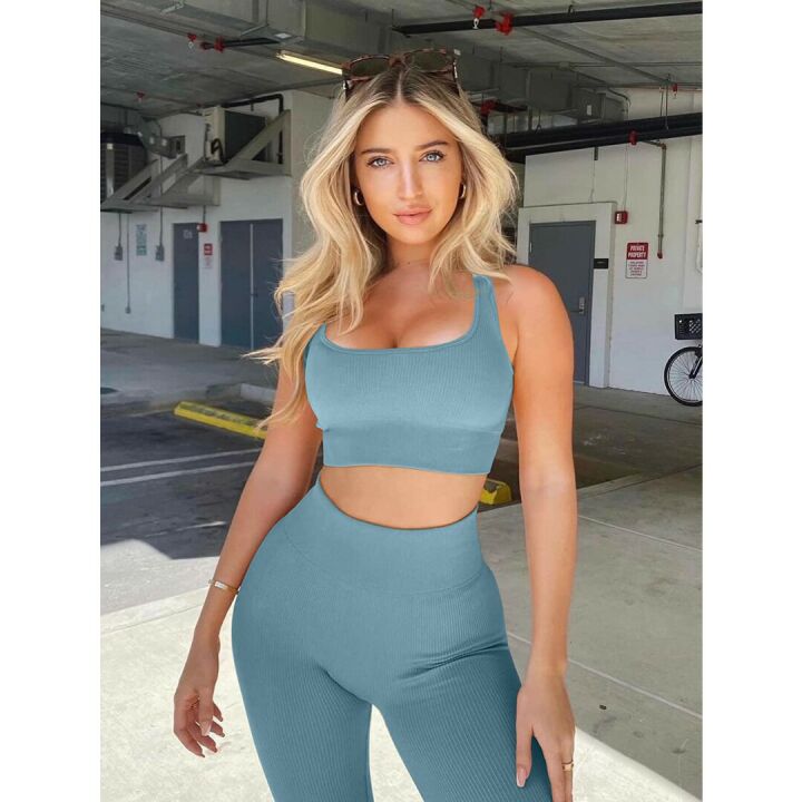 OQQ 4-Piece Women's Workout Set: Leggings & Tops