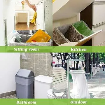 13 Gallon 80 Counts Strong Trash Bags Garbage Bags by Teivio, Bin Liners, Plastic Bags for home office kitchen, Clear