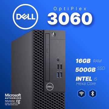 Dell OptiPlex 3060 Desktop | Intel i5 8th Gen | 16GB RAM | 500GB SSD | Win 11 Pro | Wireless Keyboar...