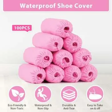 Sfee 100 Pack Shoe Covers-Disposable Shoe Covers for Indoors, Non Slip, Durable, Recyclable Non Wove...