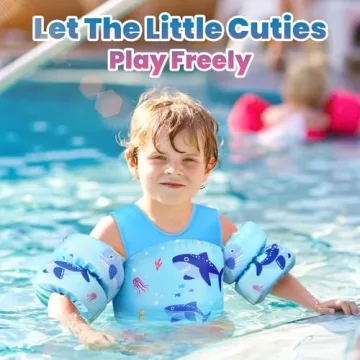 HeySplash Kids Swim Vest Adjustable Safe Durable Blue Shark