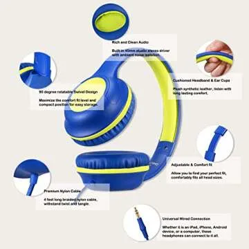 Olitec Kids Over-Ear Headphones for School & Travel
