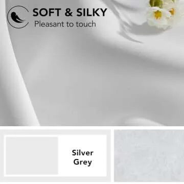 Deconovo Blackout Curtains, Thermal Insulated Room Darkening Drapes, Back Tab & Rod Pocket for Bedroom & Living Room, Noise Reducing, Set of 2, Greyish White, 52W x 84L Inch