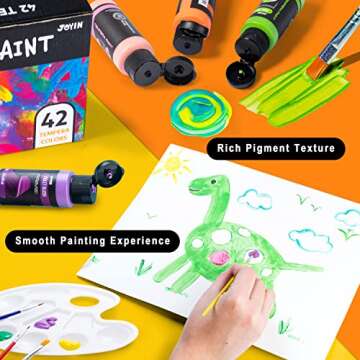 JOYIN Washable Tempera Paint Set for Kids 42PCS